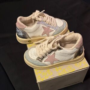 Golden Goose Kids Sneakers in White, Pink, and Silver